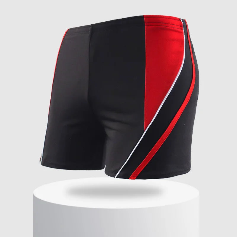 Men Elastic Swimming Trunk Swimwear Striped Beach Swim Sport Short Briefs Surfing Summer Swimsuit Boxer Shorts Bathing Suit
