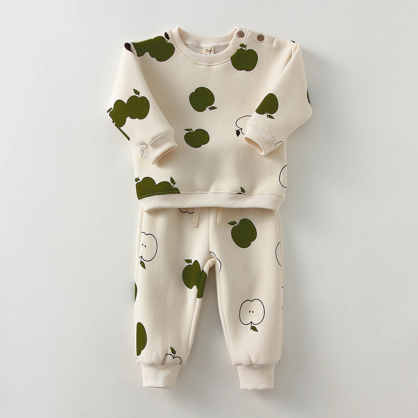 2Pcs Spring Winter Baby Girl Boy Clothes Set Embroidery Thicken Fleece Warm Sweatshirt Pant Boy Tracksuit Toddler Clothes Outfit