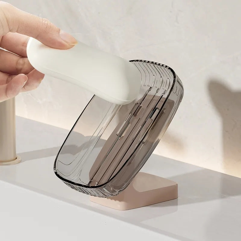 Bathroom Soap Dish Case Wall Mounted Transparent Drain Soap Storage Rack Holder Bathroom Accessories Supplies Soap Box Container