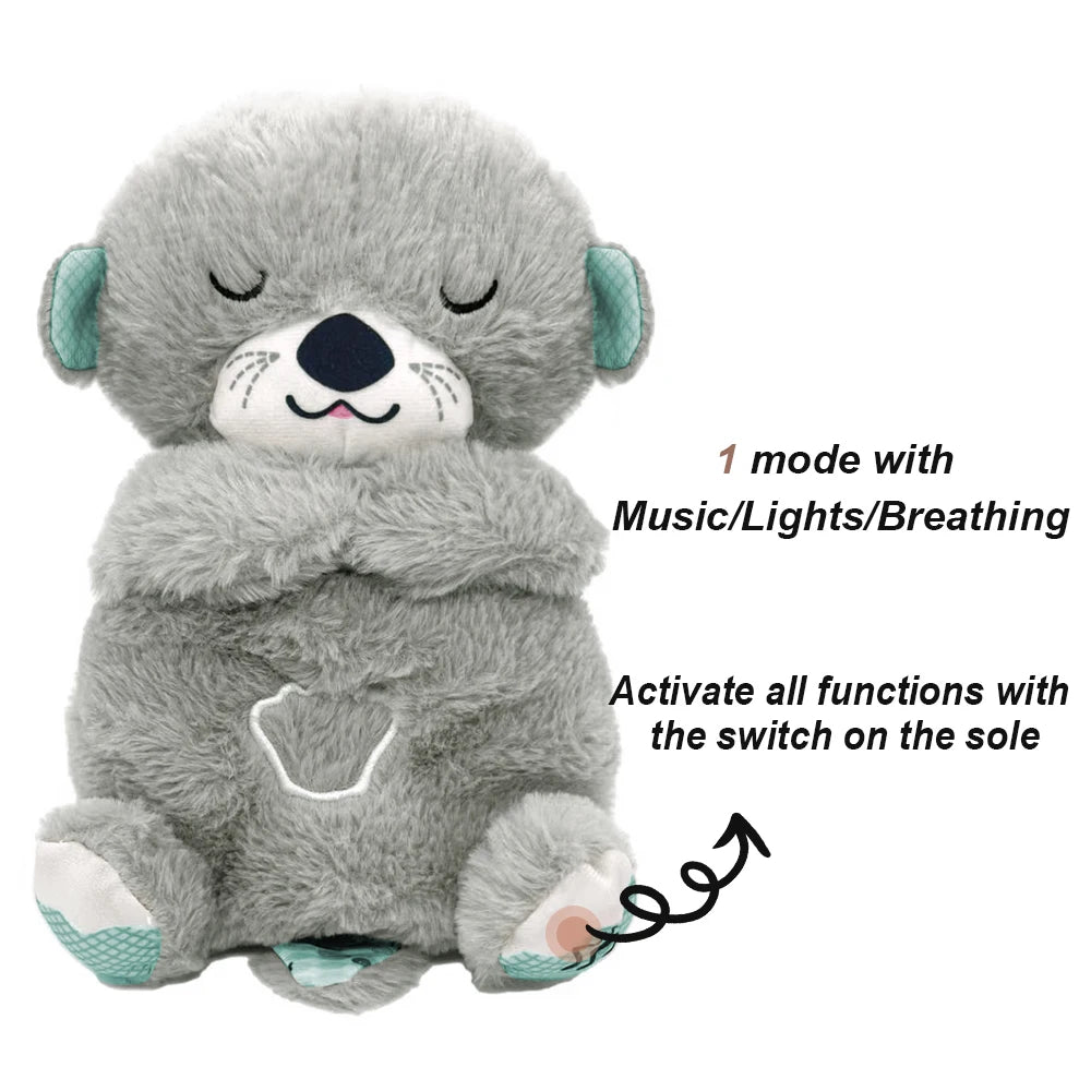 Atmender Bär, Baby-Capybara-Otter, Plüschpuppe, Spielzeug, Baby, Kinder, beruhigende Musik, Baby, Schlafbegleiter, Ton und Licht, Puppenspielzeug, Geschenk