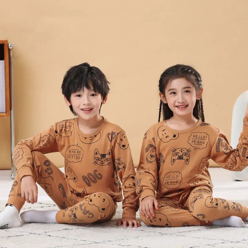Autumn Winter Baby Girl Clothes Pajamas Sets Boys Pyjamas Kids Homewear Cotton Nightwear Children's Indoor Clothing Pijamas Suit