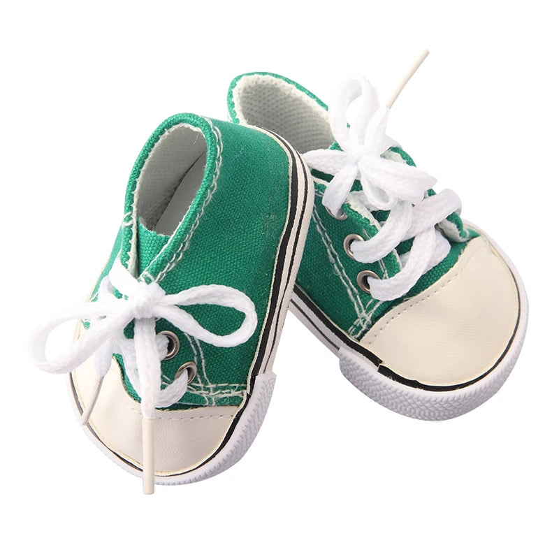 Canvas Cloth 7cm Shoes For 18 Inch American And 43cm New Born Baby Doll Shoes Clothes Accessories For Our generation Girl Dolls
