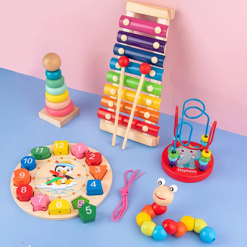 Montessori Babyspielzeug Kinder 3D Holzpuzzles Frühes Lernen Babyspiele Spielzeug Pädagogisches Holzspielzeug Für Kinder Geburtstagsgeschenke