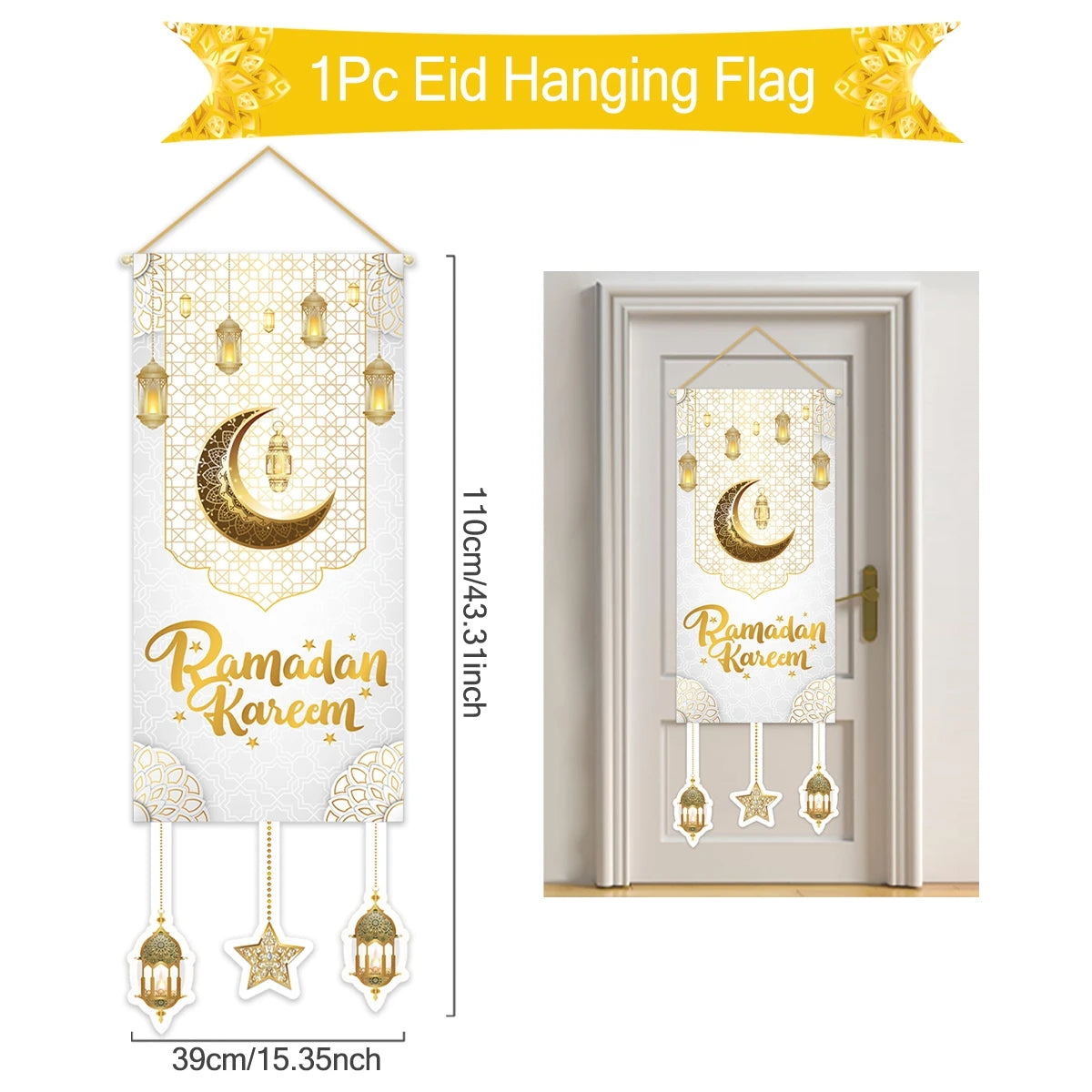 Ramadan Hanging Flag Ramadan Kareem Decoration For Home 2025 Aid EID Mubarak Muslim Islamic Festival Eid Al-fitr Party Supplies