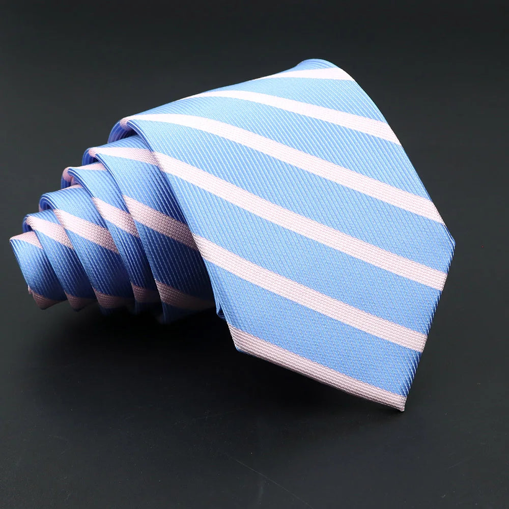 Fashion Men's Classic Stripe Ties Wedding Business Neckties Jacquard Narrow Tie Party Formal Suit Shirt Gravatas Accessory Gift mon