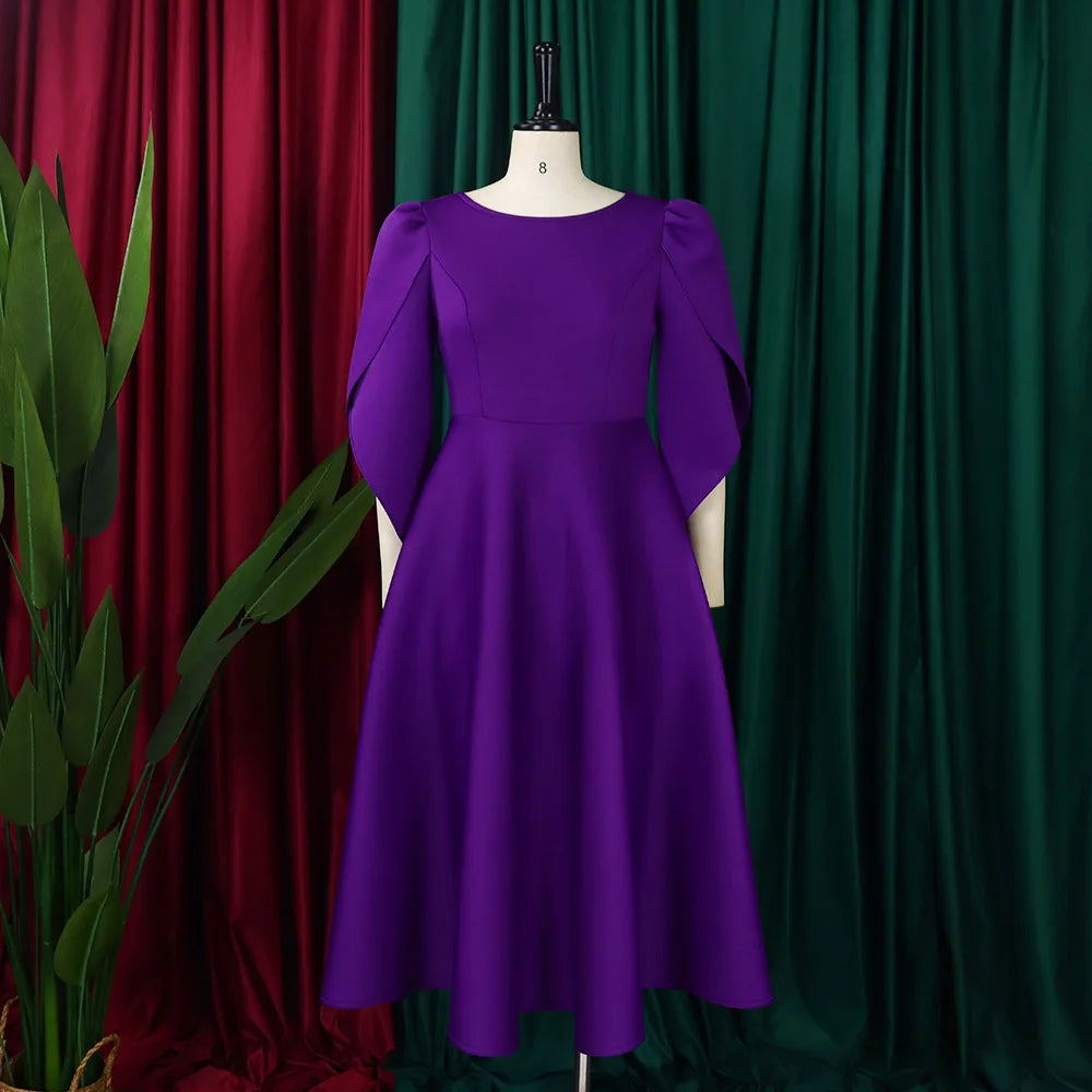 FairyShely 2025 Spring Long Sleeve Plus Size Long Dress Women Solid Large Big Dresses Lady Slim Fit Party Tight Curvy Dress