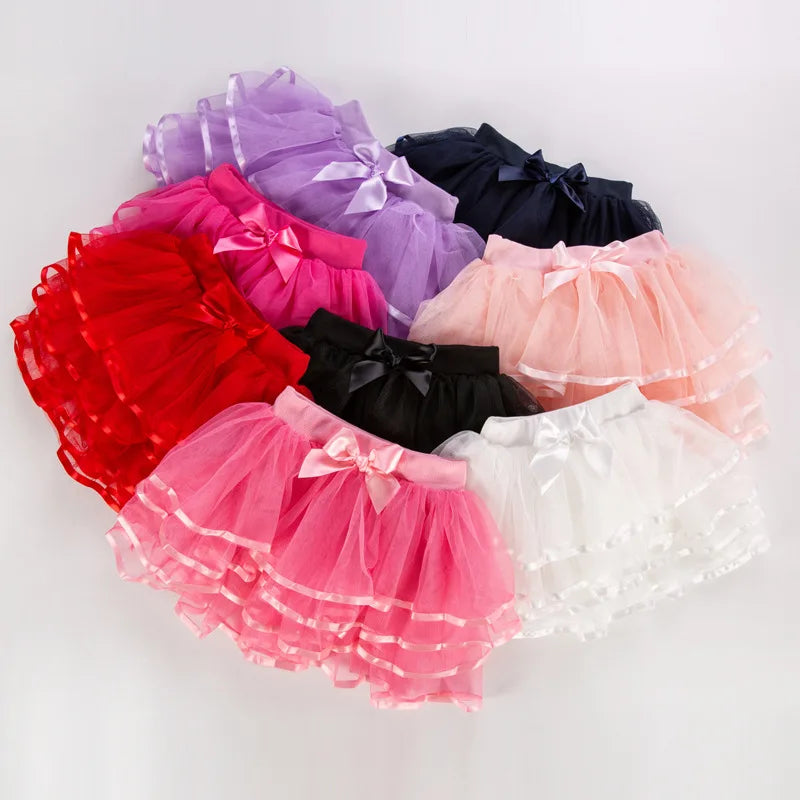 Hot Baby Girl Tulle Tutu Skirts Rainbown Pettiskirts Fluffy Kids Ballet Skirts for Party Dance Princess Children Tulle Clothes