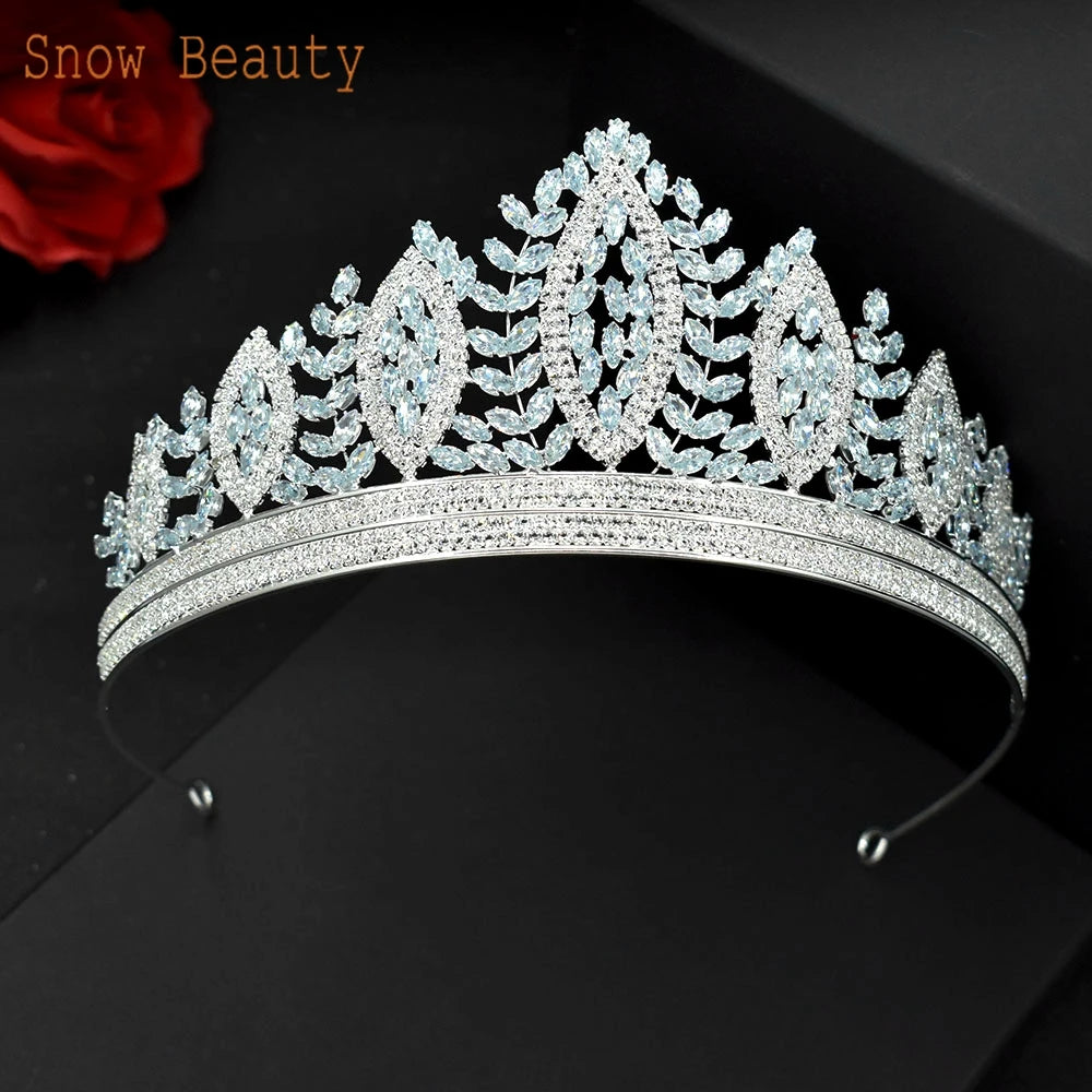 A366 Vintage Bridal Tiaras and Crown Zircon European Hair Accessories Party Wedding Headdress Crystal Headband Bride Headwear