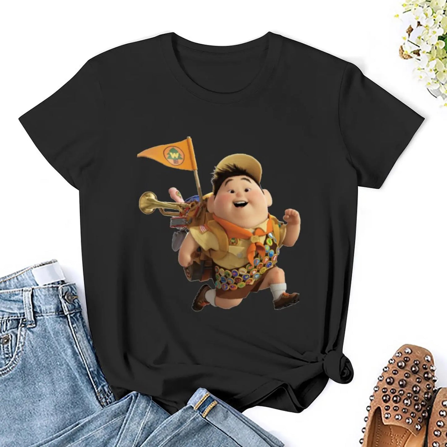 Russell Up T-Shirt Blouse Female clothing shirts graphic tees oversized Women tops
