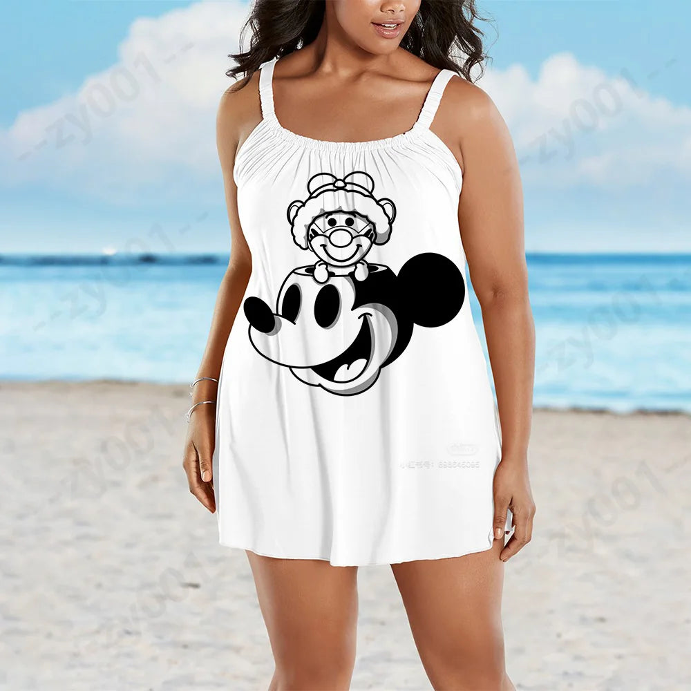 Disney Large Women's Summer Dress 2022 Woman Women's Dresses Plus Size Dress Woman 7xl 8xl 9xl Chic Elegant Evening Dresses Midi
