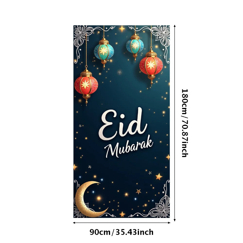 Eid Mubarak Banner Backdrop Background Ramadan Festival Decor Party Supplies Photography Props Decorations Islamic Celebration