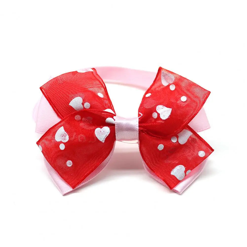 Pet Collar Romantic Princess Style Printed Cat dog Neck Circle Adjustable Decorative Valentines Day Puppy Kit Neck Tie Pet Supplies