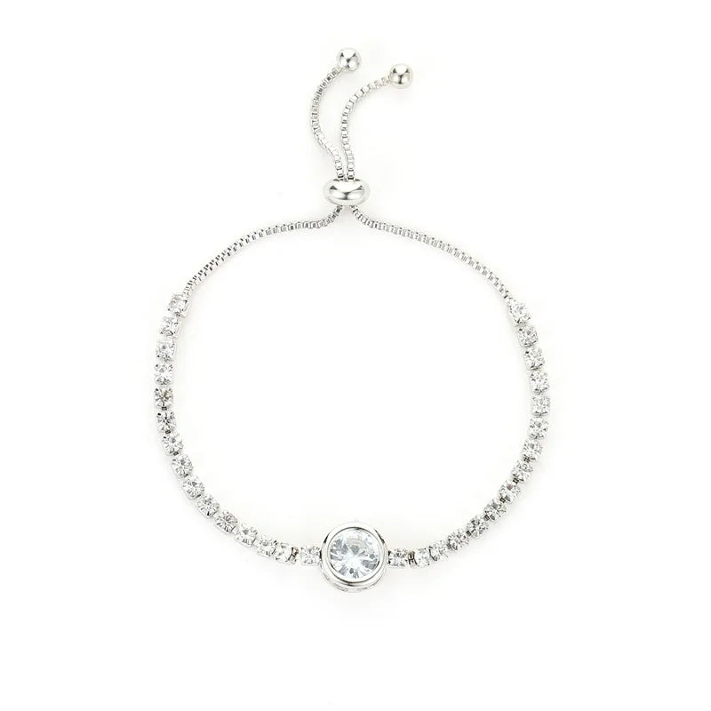 Colorful Zircon Butterfly Drawstring Bracelets For Women Lovely Bowknot Silver Color Adjustable Bracelets Jewelry Birthday Gifts