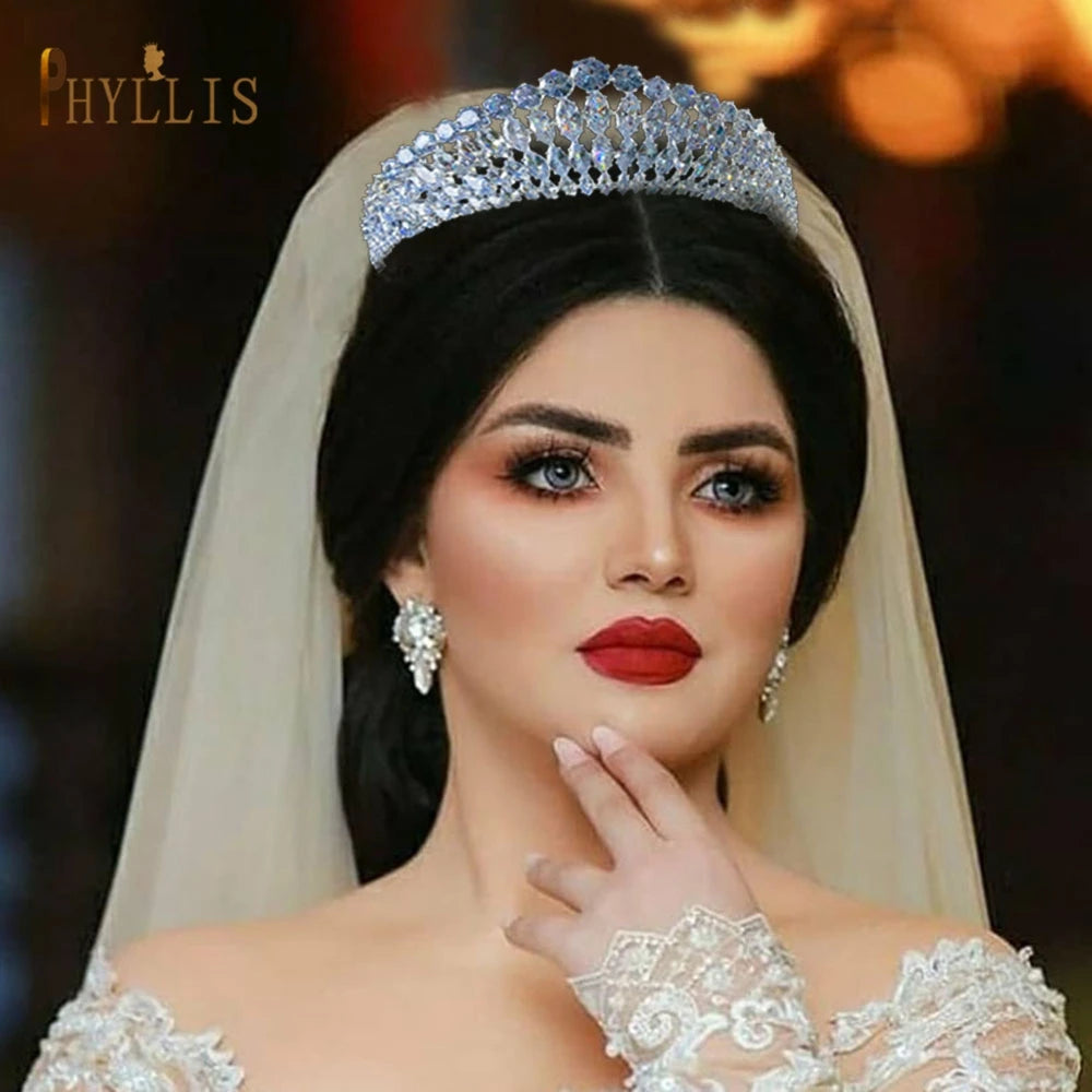 A366 Vintage Bridal Tiaras and Crown Zircon European Hair Accessories Party Wedding Headdress Crystal Headband Bride Headwear