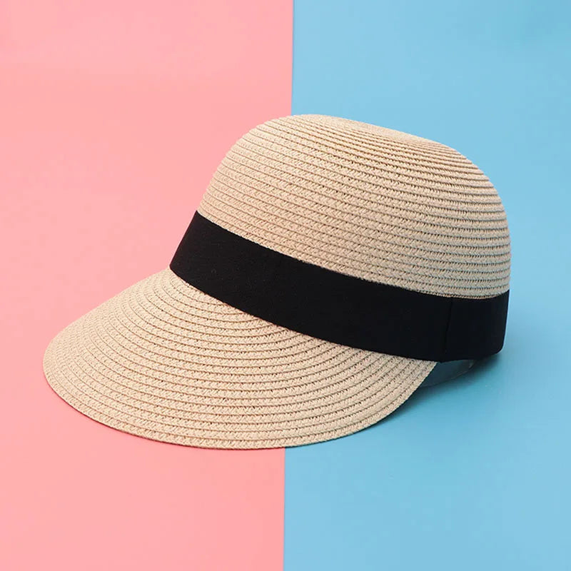 2021 New Straw Hat Woman Outdoor Student Casual Sun Hats Sunscreen Summer Baseball Cap Fashion Lovely Peaked Cap for Women