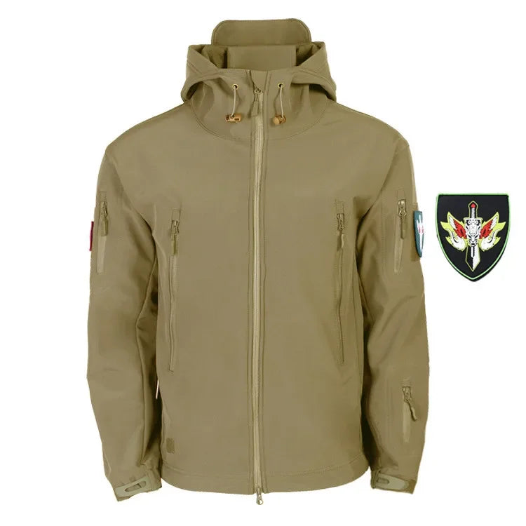5XL 6XL Men's Tactical Hiking Shark Skin Soft Shell Wind Proof Waterproof Hooded Thermal Outdoors Field Tactical Jacket Pants