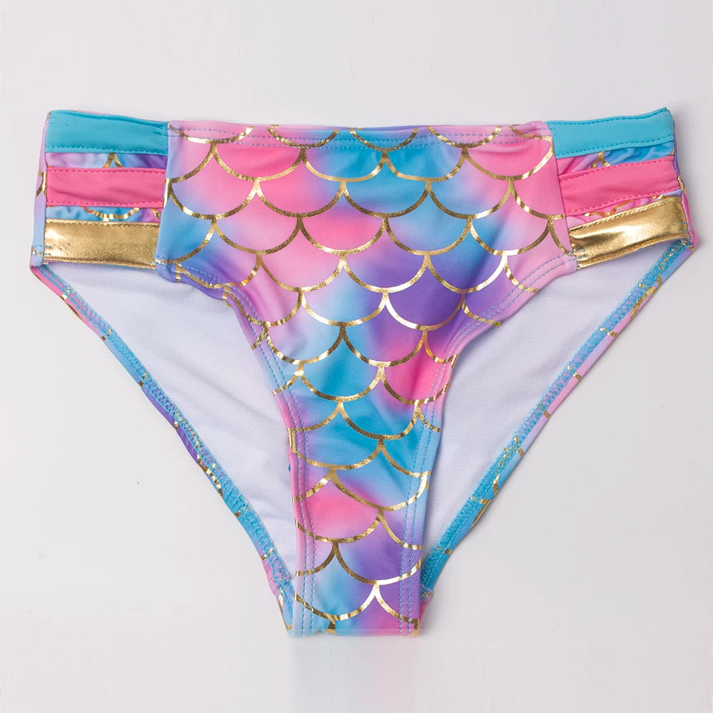3-8 Years Shell Kids Girls Bikinis Set 2025 Children Falbala Swimwear Swimsuit Rainbow Kid Girl Biquini Infantil Bathing Suit