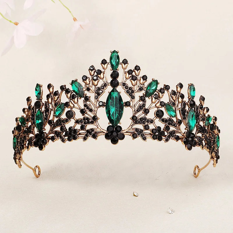Elegant Rhinestone Bridal Crown Hair Jewelry Pink Crystal Crown Diadem Hair Accessories Headpieces Head Jewelry Wedding Tiara