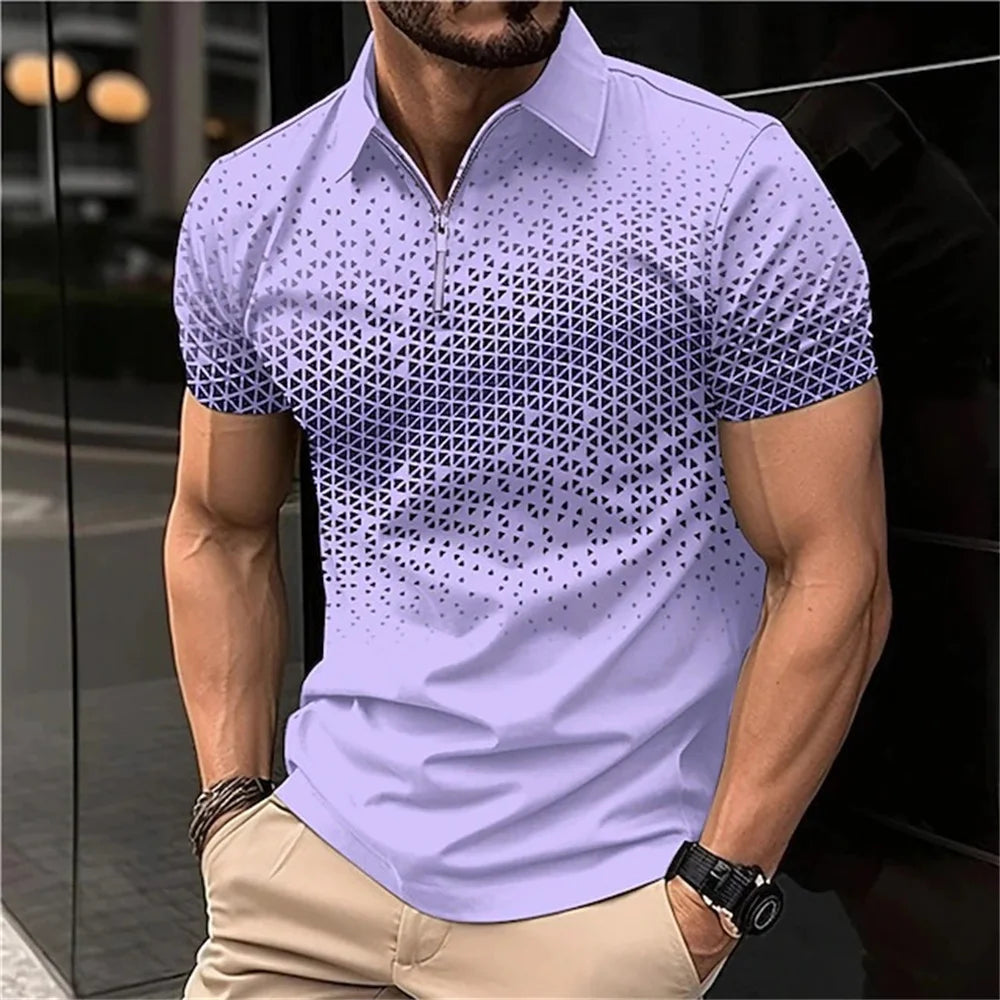 Summer T Shirts for Men Short Sleeve Men's Clothing Collar 3D Printing mon