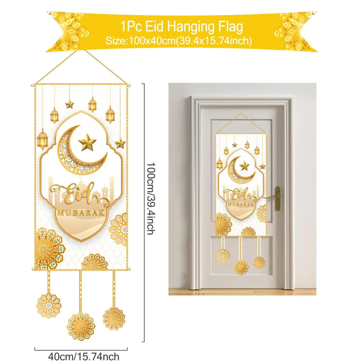 Ramadan Hanging Flag Ramadan Kareem Decoration For Home 2025 Aid EID Mubarak Muslim Islamic Festival Eid Al-fitr Party Supplies