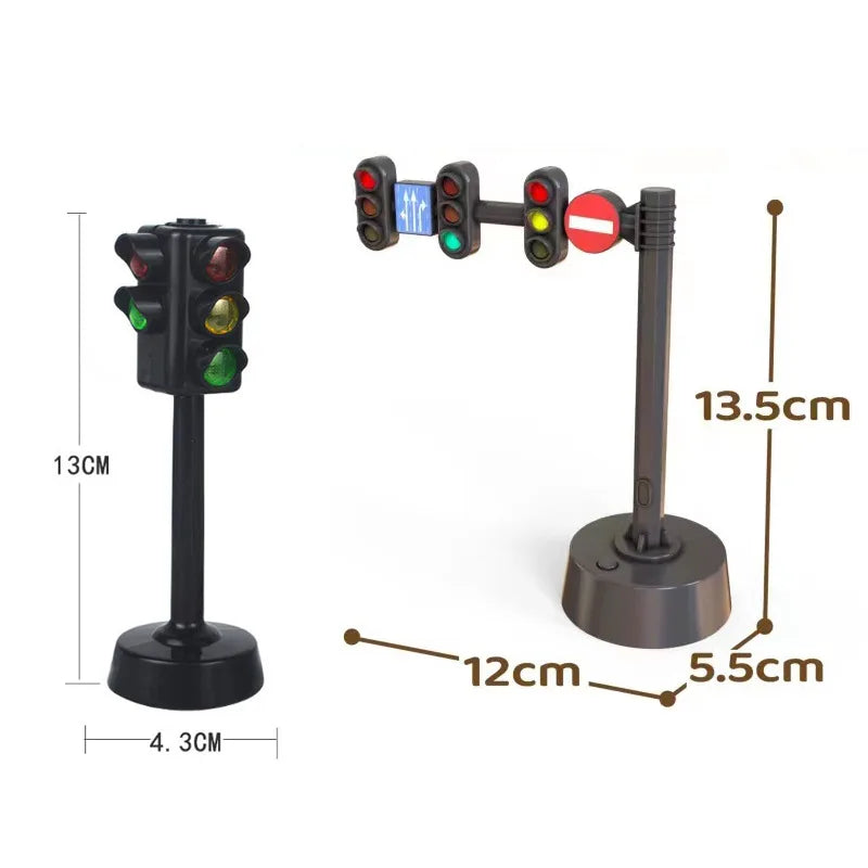 Traffic Lights Toys Model Stop Light Model Puzzle Toddlers Educational Toys City Street View Accessories Signpost Barrier Gifts