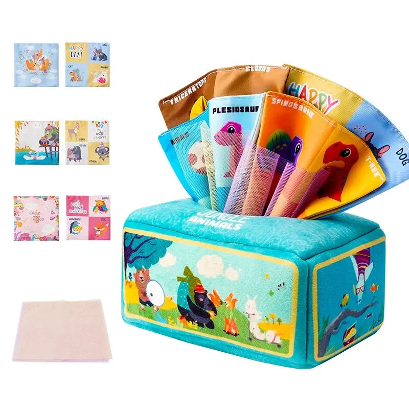 Baby Ziehen Papier Handtuch Reißen Tissue Box Baby Puzzle Frühen Bildung Montessori Kinder Tuch Spielzeug