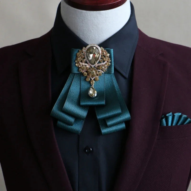 Men's Wedding Bow Ties Women's Accessories British Korean Business Banquet Formal Dress Shirt Rhinestone Ribbon Bow-tie Gifts mon