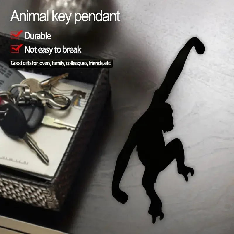 Kitchen Wall Door Metal Hook Key Hanger Cat Tail Monkey Shaped Decor Holder Clothes Storage Rack Seamless Hook Tool Accessories