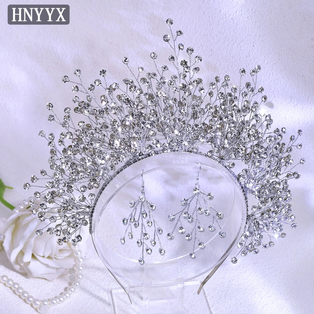 HNYYX Luxury Bridal Headband Rhinestone Wedding Crown Fashion Bridal Tiara Hair Accessories Women Beauty Festival Headpiece A234