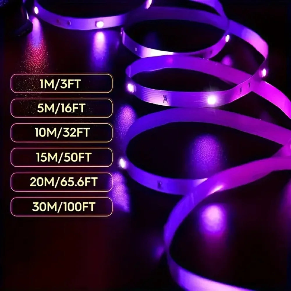 RGB LED Lights APP Control 16leds/M 24 Key Remote DIY Backlight TV Light Belt Flexible Cabinet Light For Room Decoration