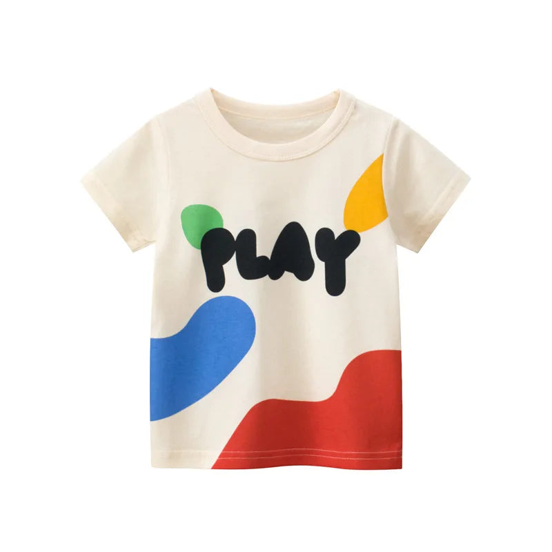 2024 sommer 2-8 Jahre Kinder Mädchen Shorts Ärmel T-shirts Gedruckt Kleines Mädchen Top Baby Mädchen T Shirts Kinder kleinkind Mädchen Kleidung