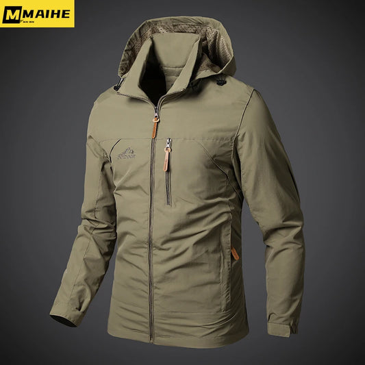 Herren Windjacken Wasserdicht Militär Kapuzenmantel Männlich Neue Kampfjacken Männer Herbst Outdoor Wandern Radfahren Bomber Outwear