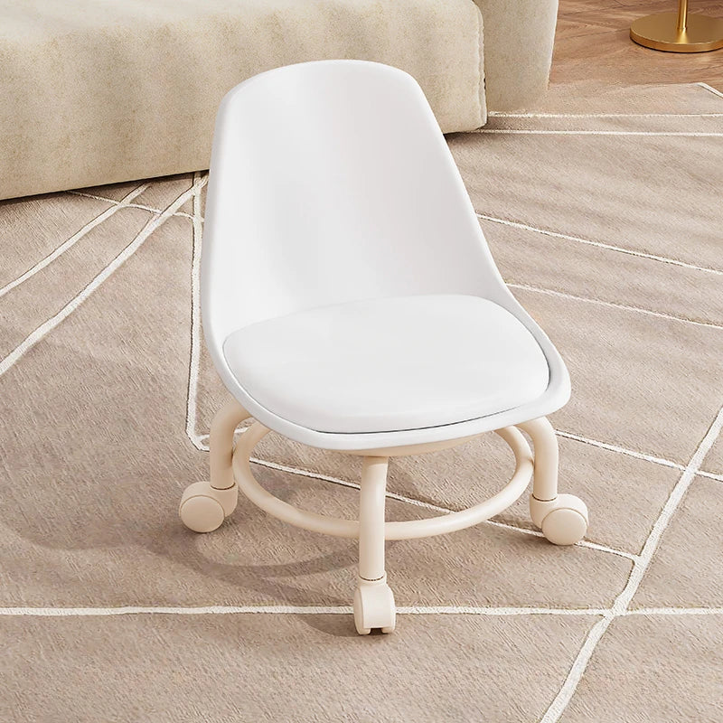 Kids Chair Solid Color Pulley Rotating Stool Wheeled Home Mobile Soft Low Footstool home improvement