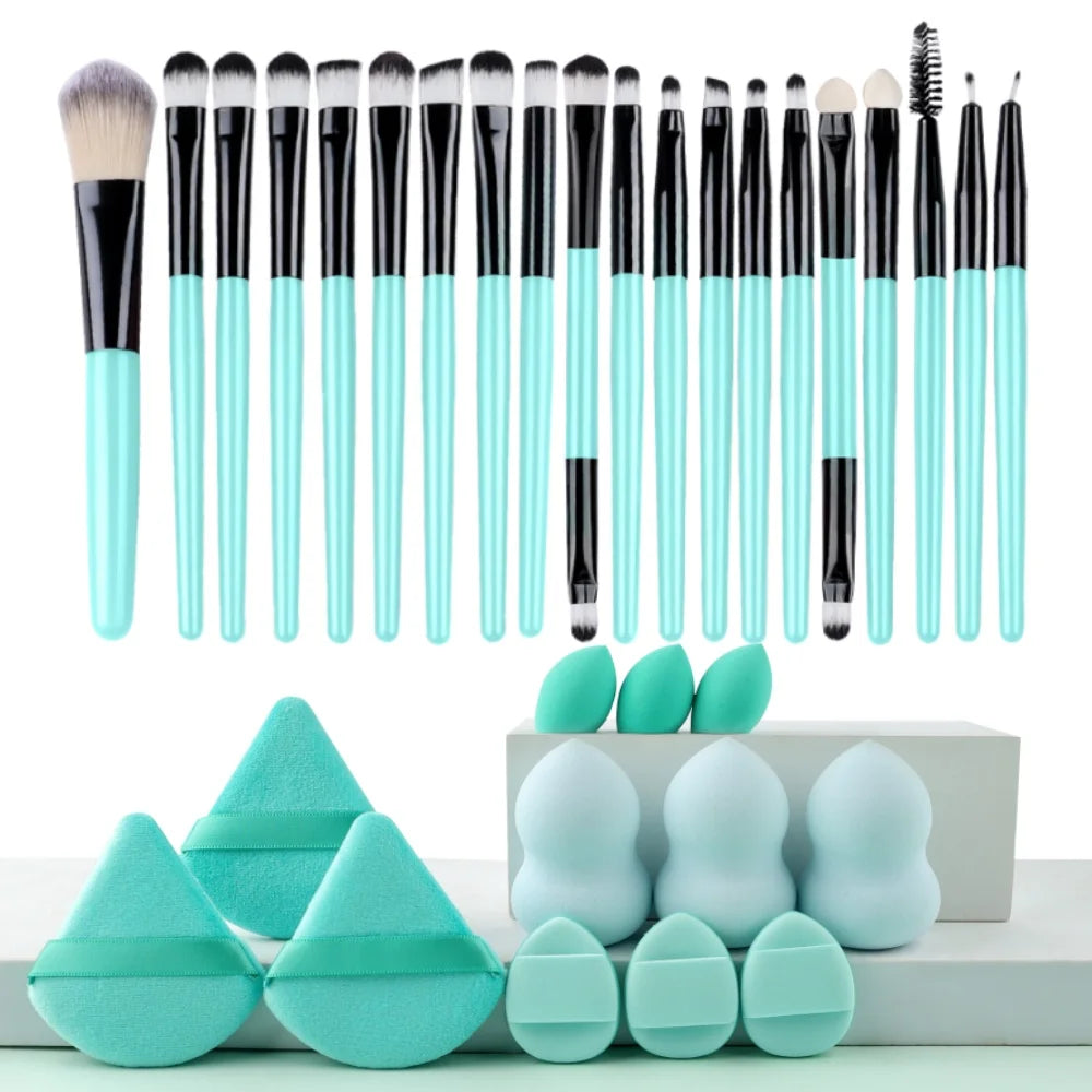 12/32pcs Makeup brush and sponge set Professional Makeup brush Set Beauty Blender Triangle Powder Puff Clean Powder Puff