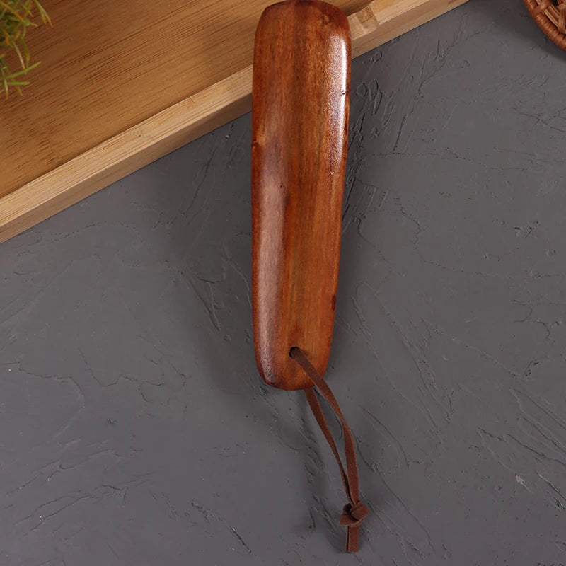 1Pc 15.5cm Solid Wood Short Handle Shoehorn Natural Wooden Shoe Horn Portable Handle Shoe Lifter Shoe Puller Accessories
