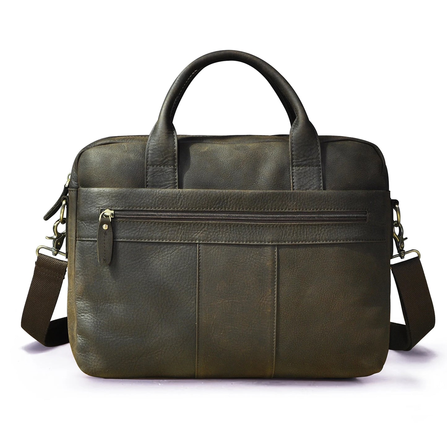 Oil Waxy Leather Coffee Design Business Briefcase 15" Laptop Document Case Fashion Attache Messenger Bag Tote Portfolio 9022-b