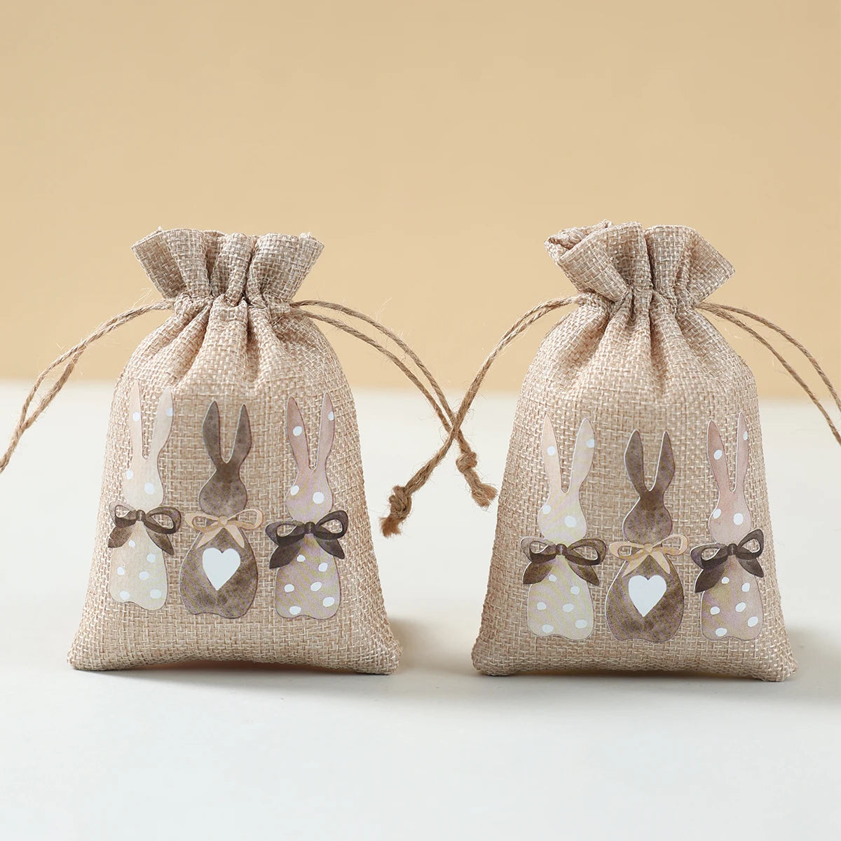6Pcs Easter Linen Gift Bag Bunny Candy Cookie Packing Bag Spring Easter Party Favor Supplies Kids Candy Gifts Easter Decor 2025