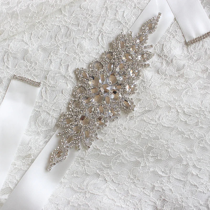 Bridal Belt With Crystal Rhinestones Handmade Wedding Belt Marriage Bridal Ribbion Belts Sash For Women Girl Dresses Accessories