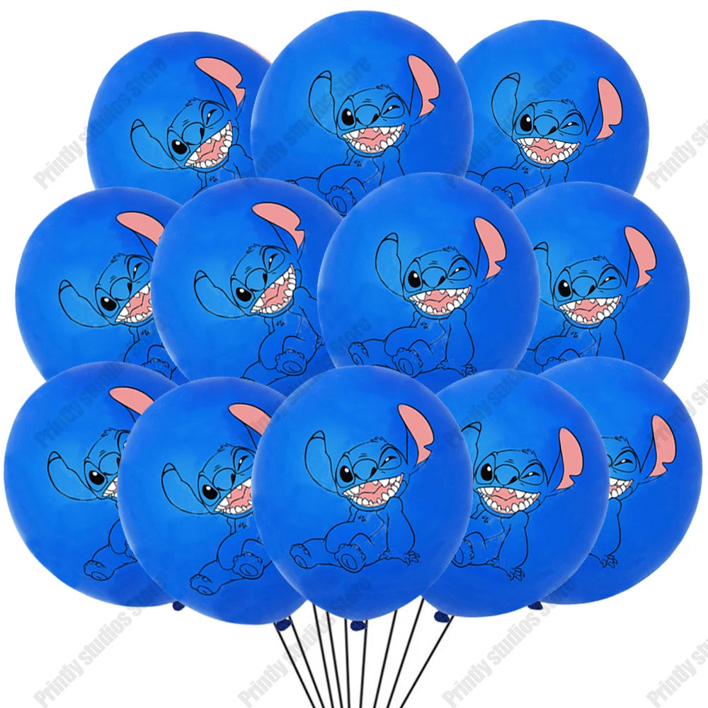 10 STÜCKE 12 Zoll Disney Lilo und Stitch Latexballons Set Globo Junge Mädchen Geburtstagsparty Babyparty Party Dekorationen Kinderspielzeug