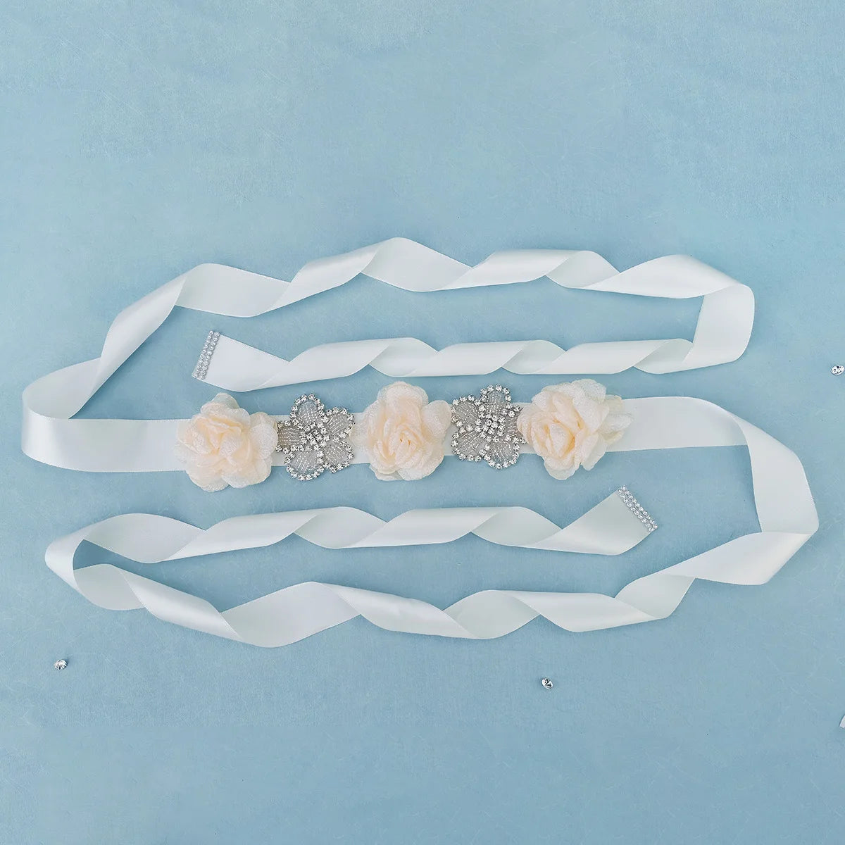 Elegant Rhinestone Flower Bridal Belt Bride Accessories Wedding Party Prom Dress Belt