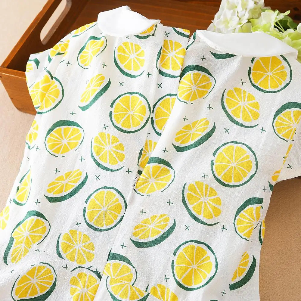 2024 NEW Kid Clothing Baby Girl Dress Short Sleeve Cute Print Dresses Children Crew Neck Summer Cotton Clothes Princess Dress