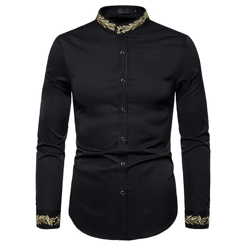 Men's Summer Casual Long Sleeve Shirts Slim Fit Turn Down Collar Shirts Formal Office Business Shirts for Men Tops Big Size mon