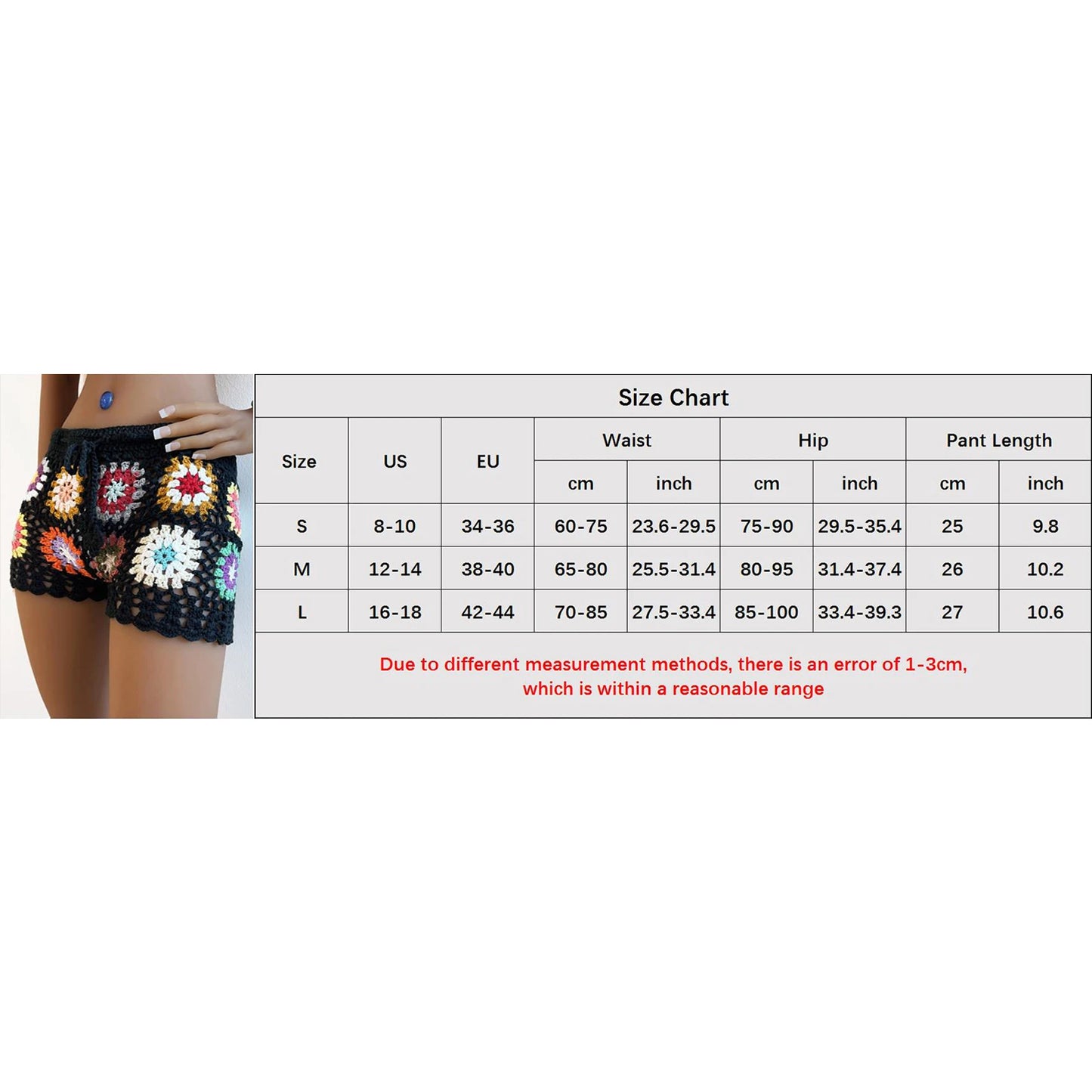 Women Knit Crochet Beach Shorts Swimsuit Cover Ups Casual Hollow Out Elastic Waist Drawstring Short Pants Lounge Shorts Swimwear