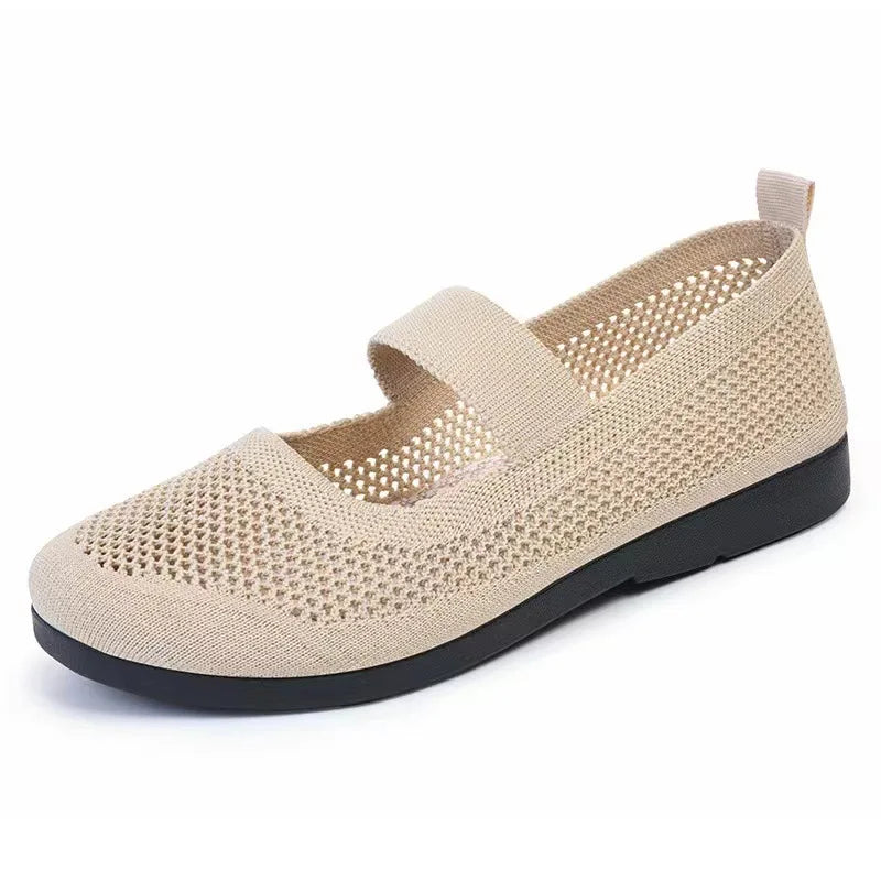 2025 Women Flats Shoes Slip on Foldable Loafers for Women Square Toe Single Shoes Hollow Out Fashion Mom Casual Shoes Ladies