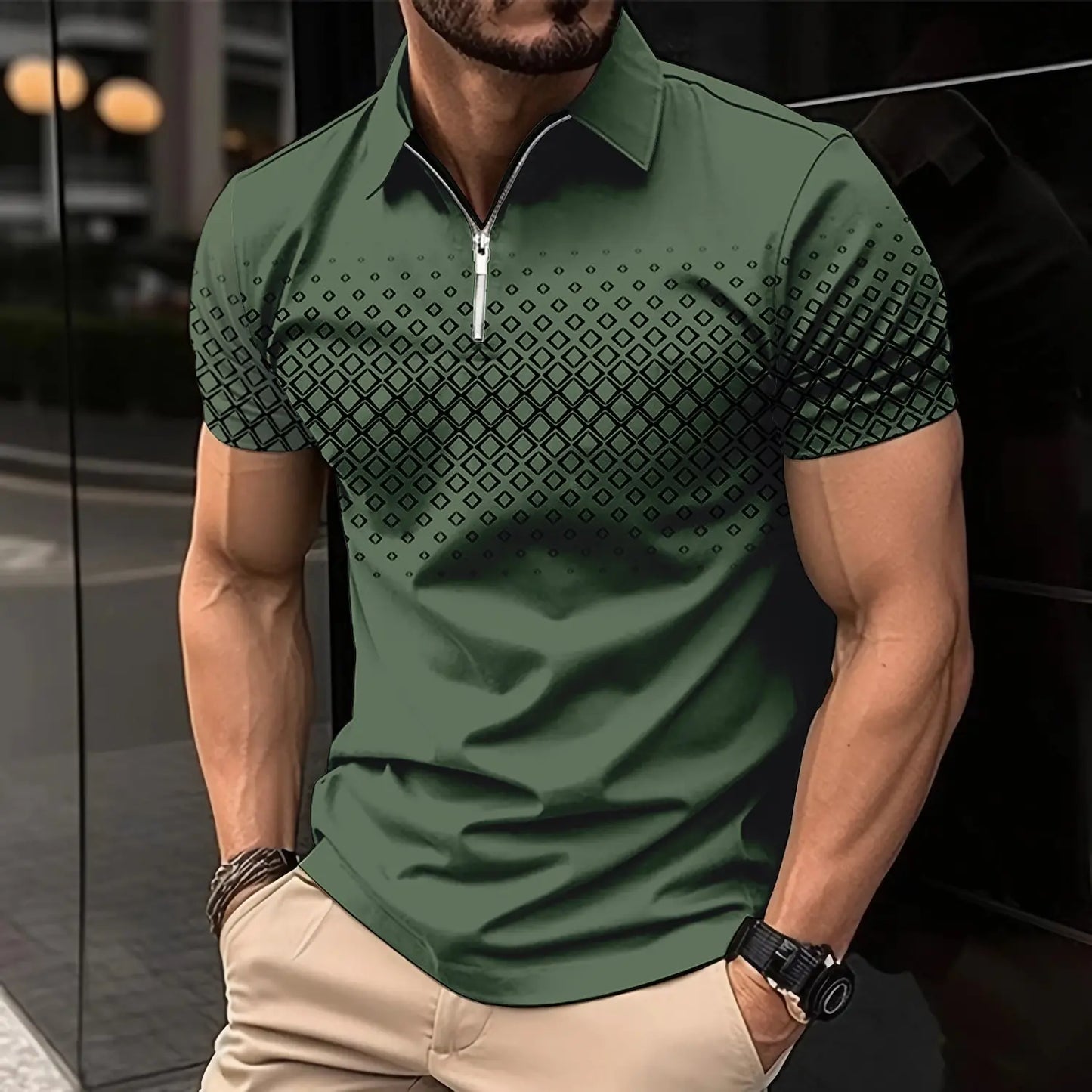 Summer T Shirts for Men Short Sleeve Men's Clothing Collar 3D Printing mon