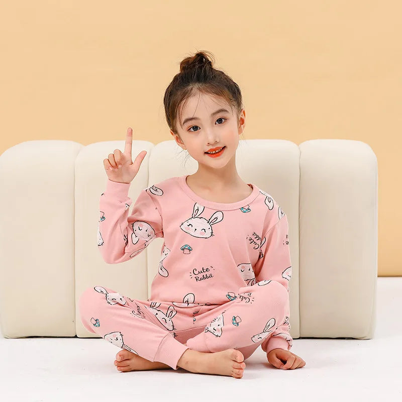 Autumn Winter Baby Girl Clothes Pajamas Sets Boys Pyjamas Kids Homewear Cotton Nightwear Children's Indoor Clothing Pijamas Suit