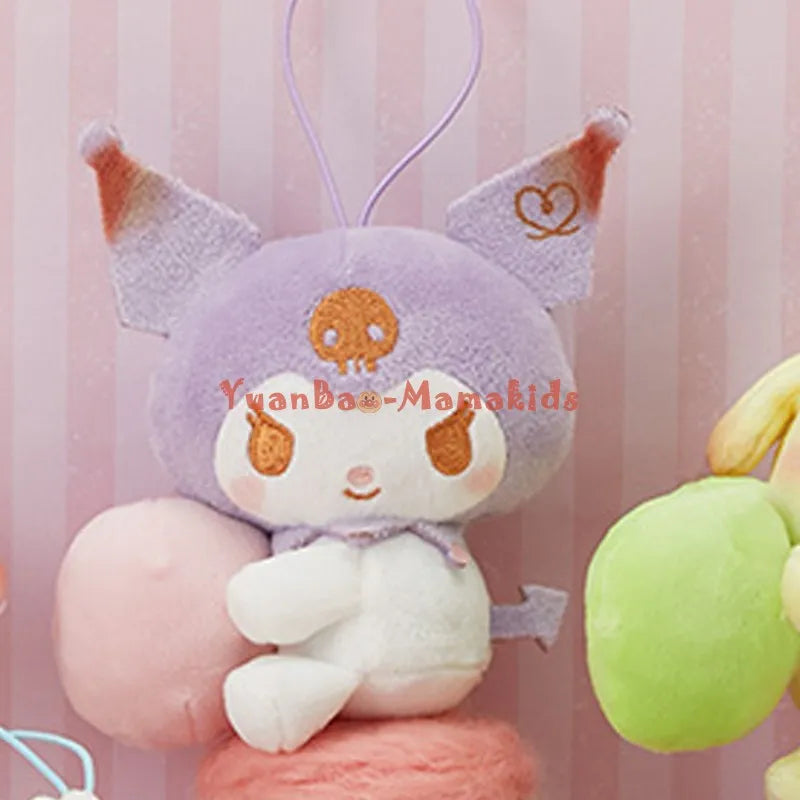 Japanische Original Sanrio Cotton Candy Plüschpuppe Melody Kuromi Cinnamoroll Pompom Purin Pochacco Anime Spielzeug für Kinder Anhänger