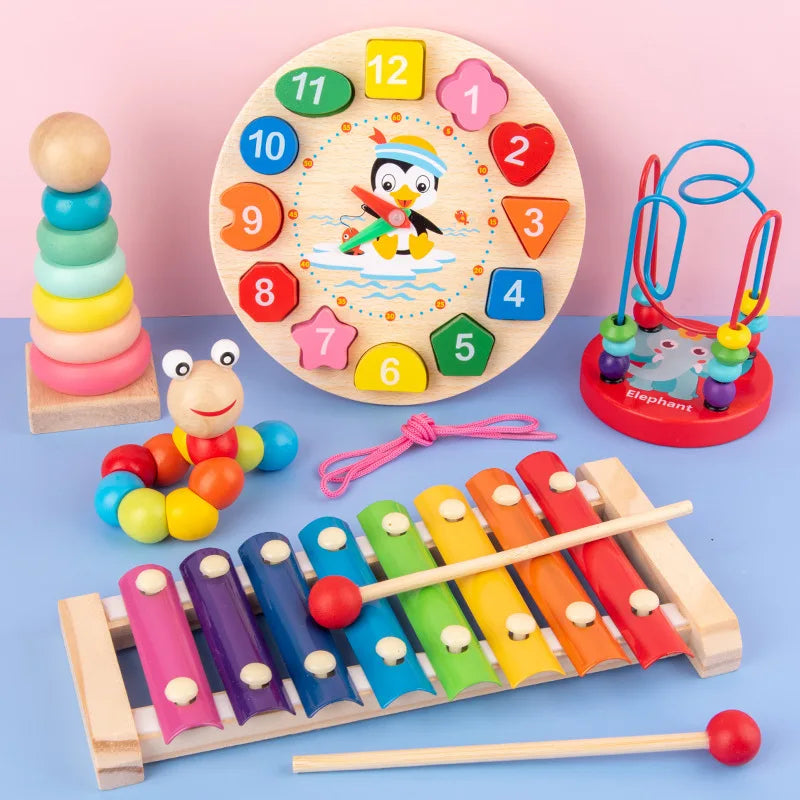 Montessori Babyspielzeug Kinder 3D Holzpuzzles Frühes Lernen Babyspiele Spielzeug Pädagogisches Holzspielzeug Für Kinder Geburtstagsgeschenke