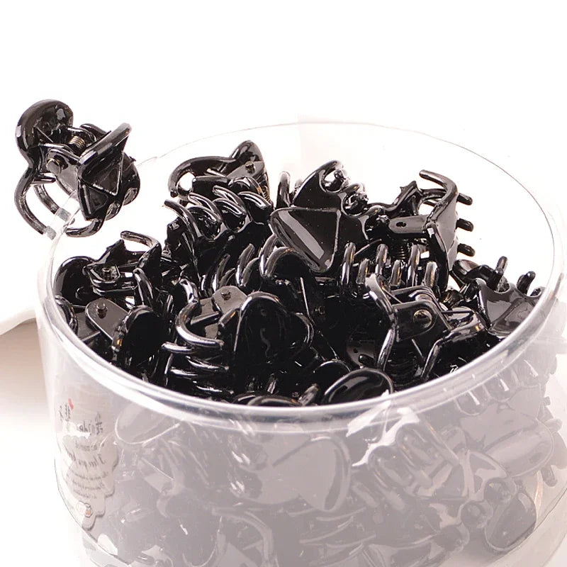 Black Mini Hair Claw Clips for Women Girls Korean Simple Small Transparent Plastic Clips Hairpin Kids Hair Styling Accessories