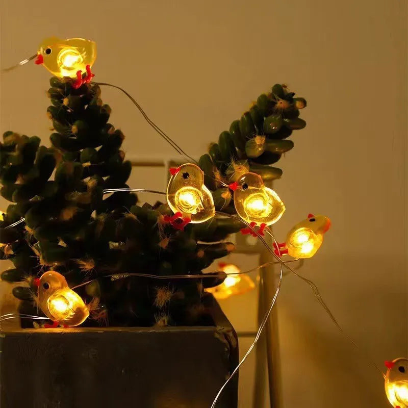 2M 20LED Easter Rabbits String Light Carrot Chick Eggs Fairy Light Garland Decoration Happy Easter Party for Home Kids Gift 2024